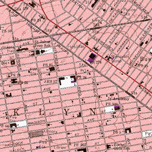 Topographic Map of Public School 26, NY