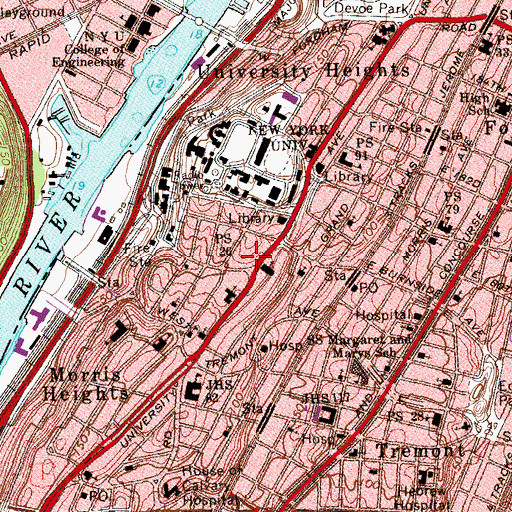 Topographic Map of Public School 26, NY