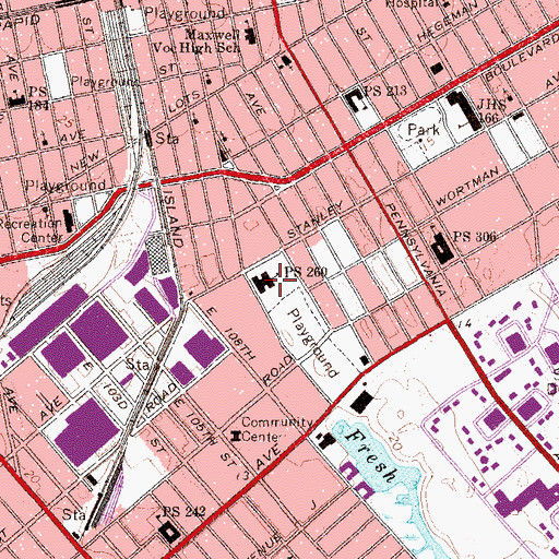 Topographic Map of Public School 260, NY