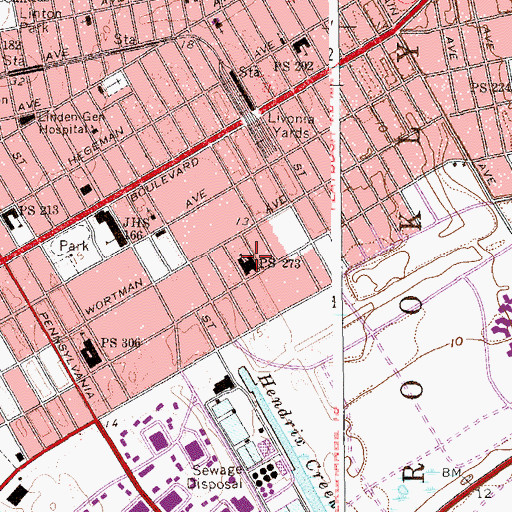 Topographic Map of Public School 273, NY