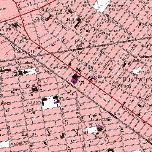 Topographic Map of Public School 274, NY