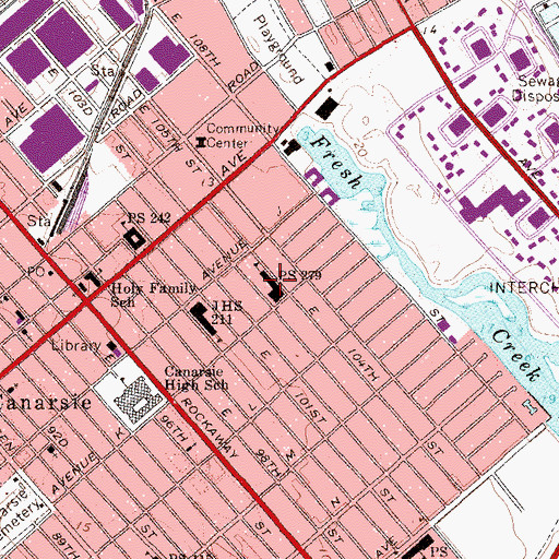 Topographic Map of Public School 279, NY