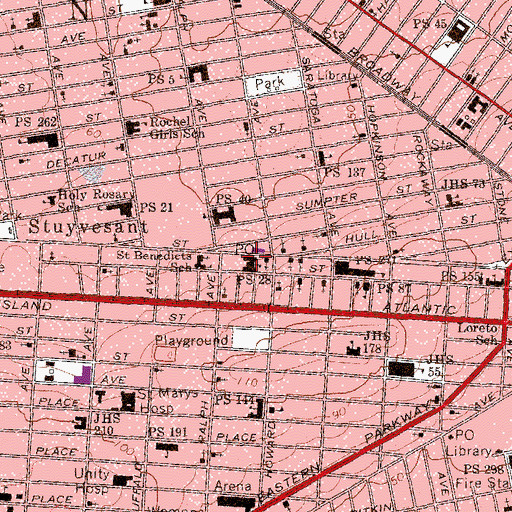 Topographic Map of Public School 28, NY