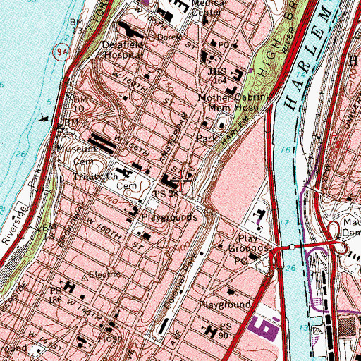 Topographic Map of Public School 28, NY