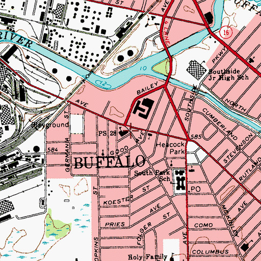 Topographic Map of Public School 28, NY