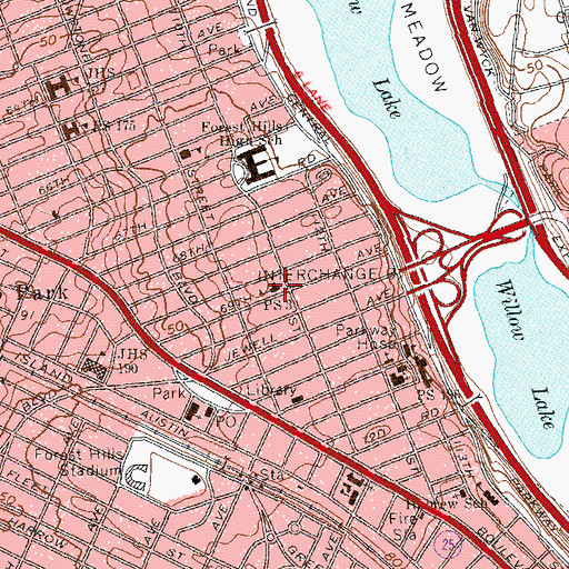 Topographic Map of Public School 3, NY