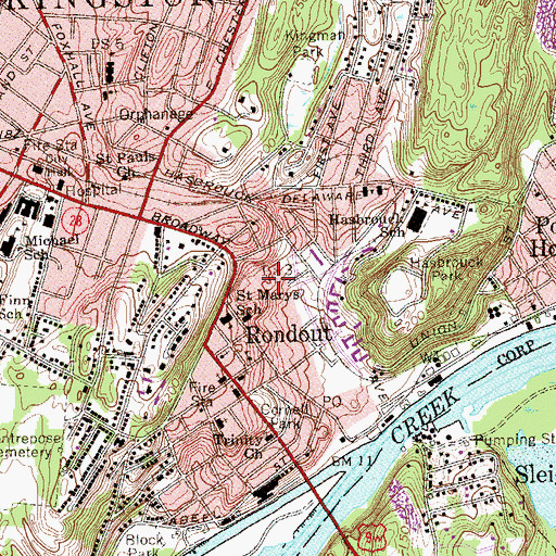 Topographic Map of Public School 3, NY