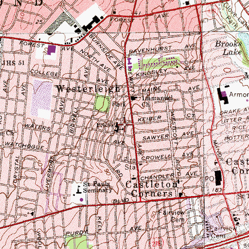 Topographic Map of Public School 30, NY