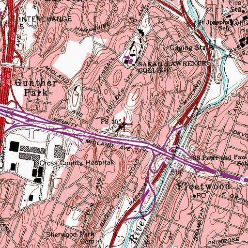 Topographic Map of Public School 30, NY