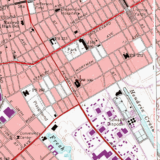 Topographic Map of Public School 306, NY