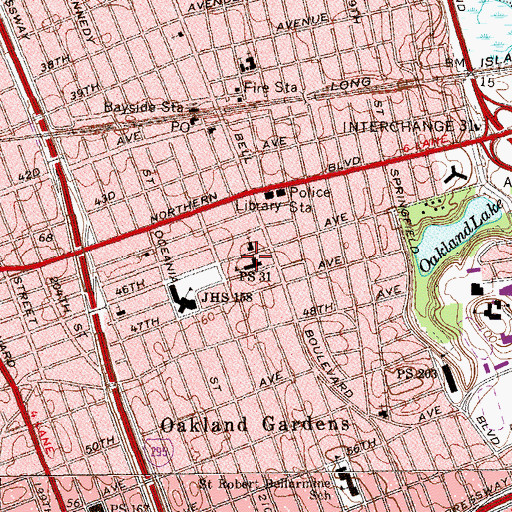 Topographic Map of Public School 31, NY
