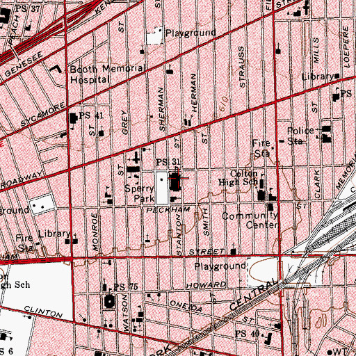 Topographic Map of Harriet Ross Tubman Academy, NY