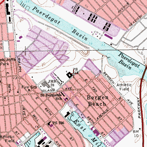 Topographic Map of Public School 312, NY