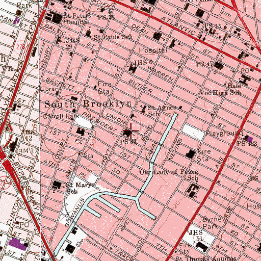 Topographic Map of Public School K032 Samuels Mills Sprole, NY