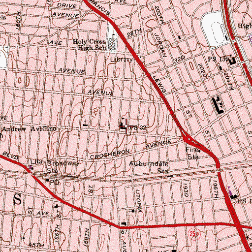 Topographic Map of Public School 32, NY