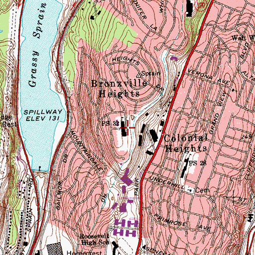Topographic Map of Family School 32, NY