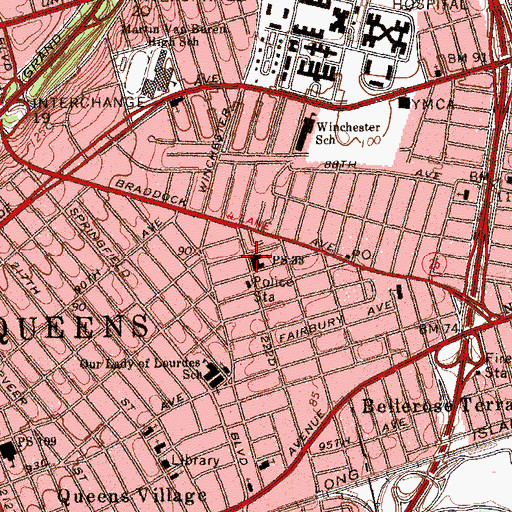 Topographic Map of Public School 33, NY