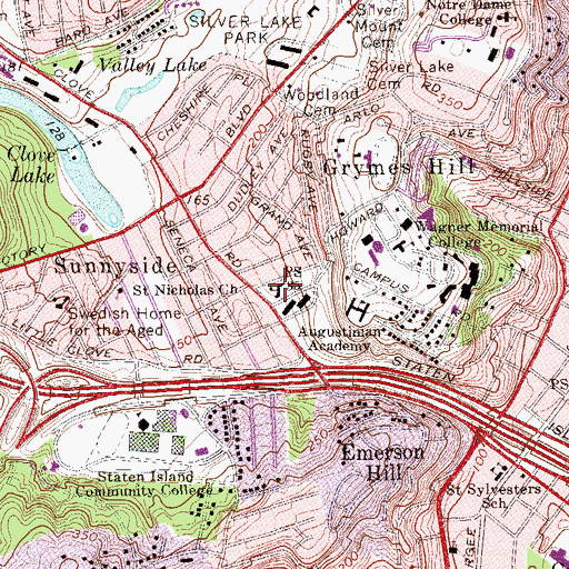 Topographic Map of Public School 35, NY