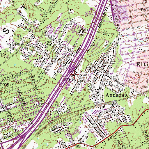 Topographic Map of Public School 36, NY