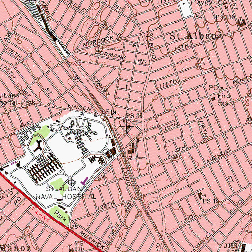 Topographic Map of Public School 36, NY