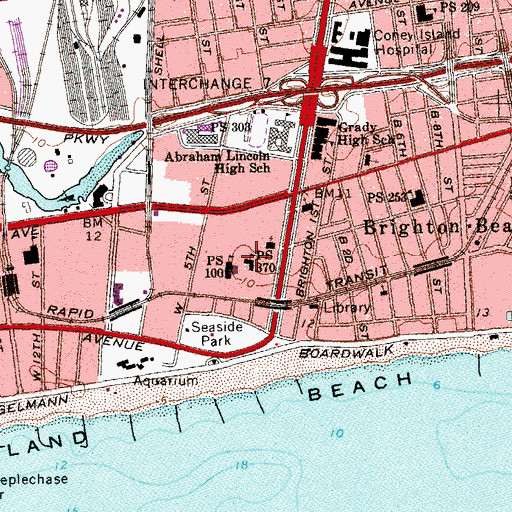 Topographic Map of Public School 370, NY