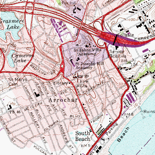 Topographic Map of Public School 39, NY