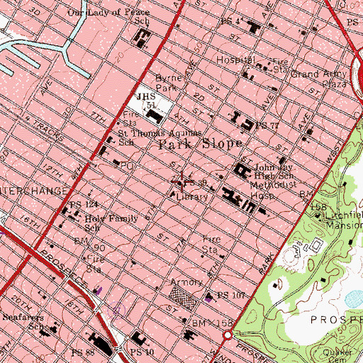 Topographic Map of Public School 39, NY