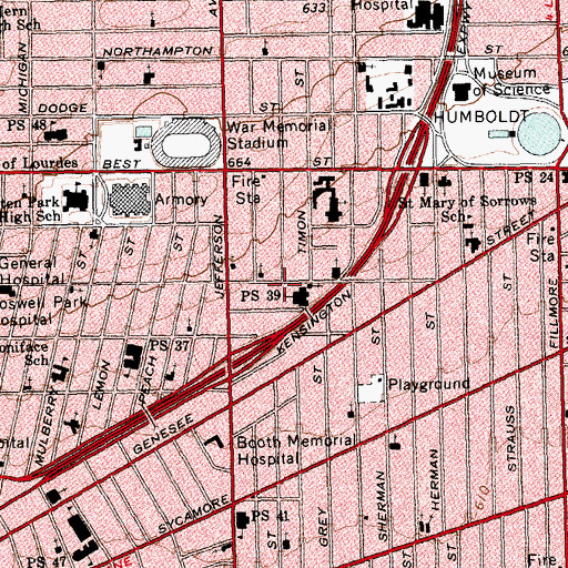 Topographic Map of Doctor Martin Luther King School, NY