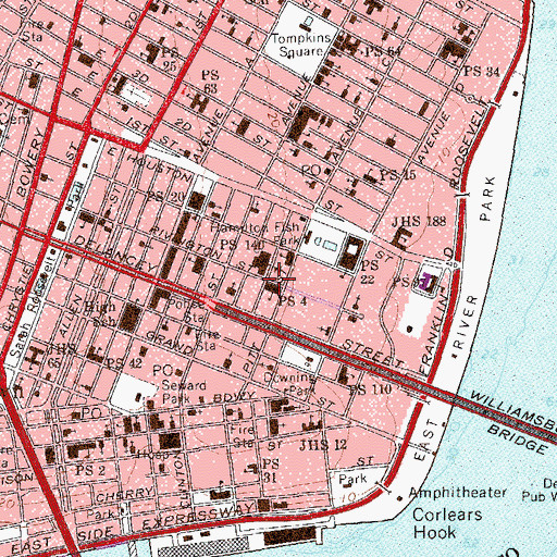 Topographic Map of Public School 4, NY
