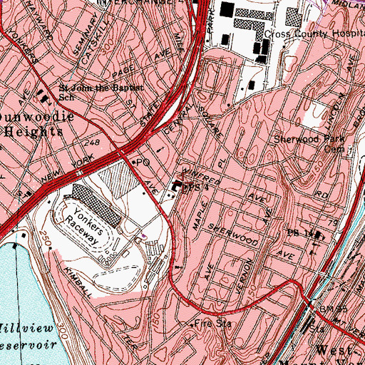 Topographic Map of Public School 4, NY