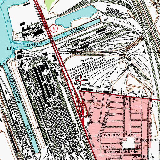 Topographic Map of Public School 4, NY