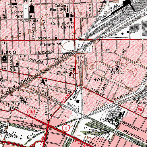 Topographic Map of Public School 40, NY