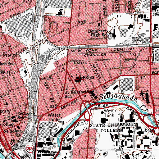 Topographic Map of Public School 42, NY