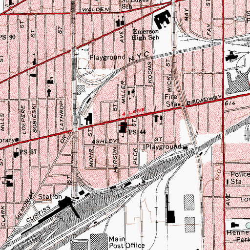 Topographic Map of The Academy School, NY