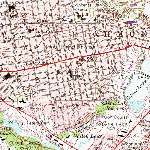 Topographic Map of Public School 45, NY