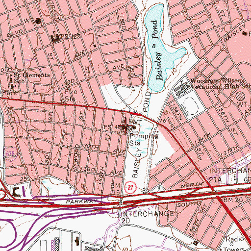 Topographic Map of Public School 45, NY