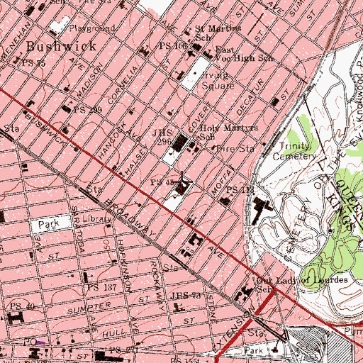 Topographic Map of Public School 45, NY