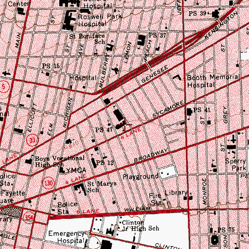 Topographic Map of Public School 47, NY
