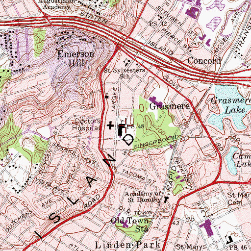 Topographic Map of Public School 48, NY