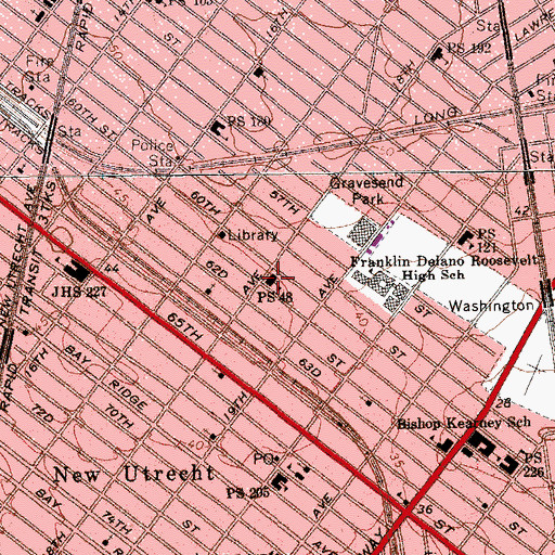 Topographic Map of Public School 48, NY