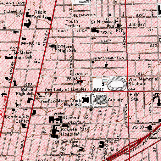 Topographic Map of Public School 48, NY