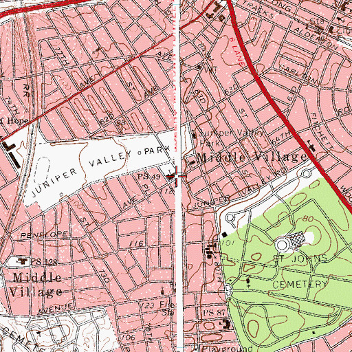 Topographic Map of Public School 49, NY