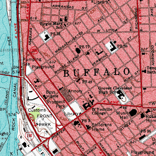 Topographic Map of Public School 49, NY