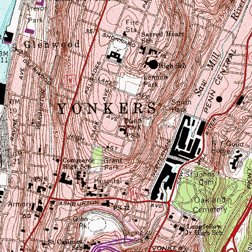 Topographic Map of Public School 5, NY