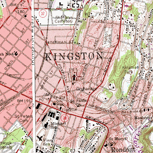 Topographic Map of Frank L Meagher School, NY