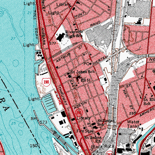 Topographic Map of Public School 51, NY