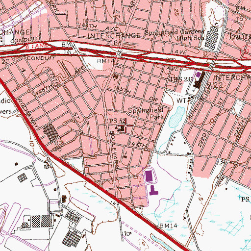 Topographic Map of Public School 52, NY