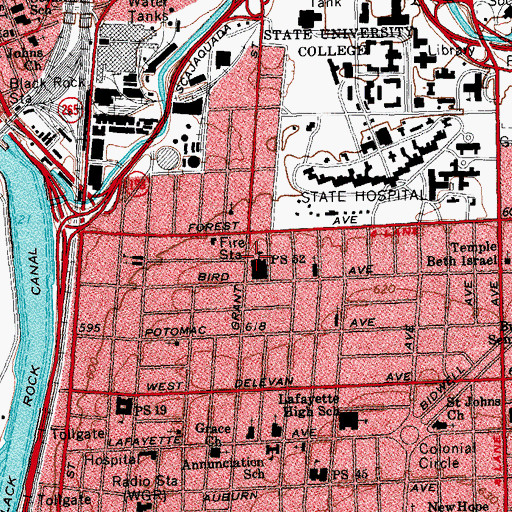 Topographic Map of Public School 52, NY