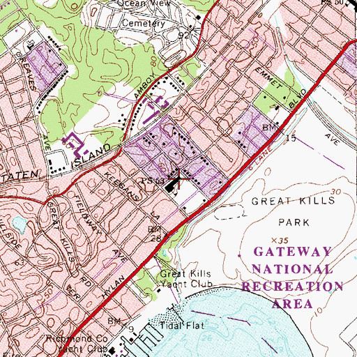 Topographic Map of Public School 53, NY