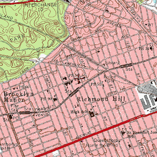 Topographic Map of Public School 56, NY